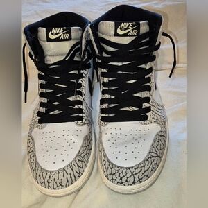 Nike Air Jordan High Top Sneakers in Black and White Concrete